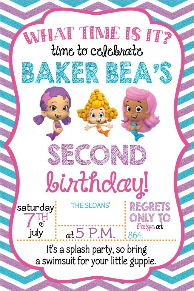 Bubble Guppies Invitation