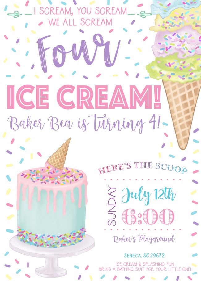 I Scream Four Ice Cream Birthday Party 9 Dinner Plates 32 Count